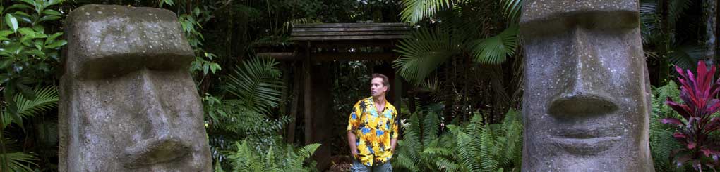 rob lapaer at the entrance to rainforest hideaway