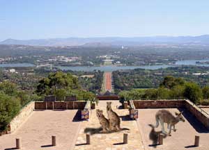 canberra war memorial view over lake burley griffin wo parliament house