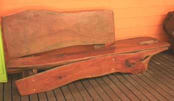 silky oak timber bench