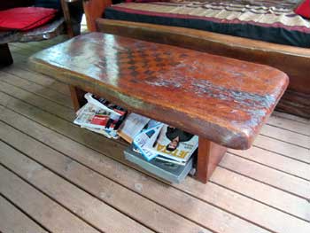 silky oak timber chess table