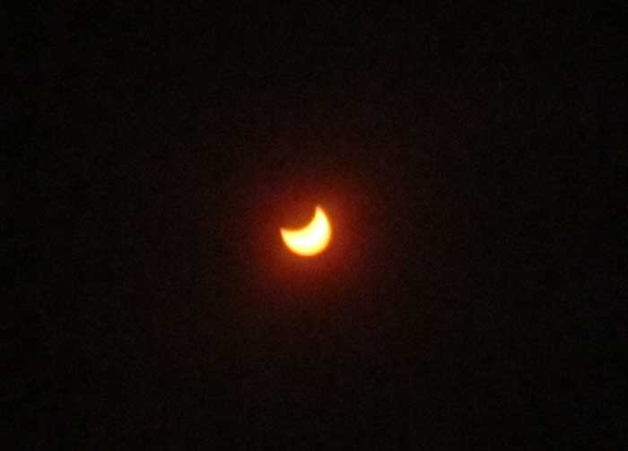 solar eclipse in progress