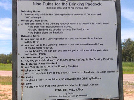 drinking paddock sign