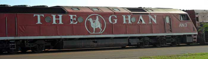 the ghan in the train from adelaide to darwin