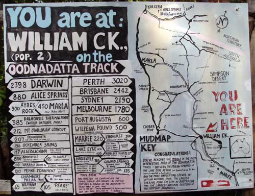 distances from william creek