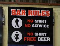 bar rules sign