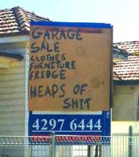 garage sale sign