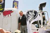 John Atkinson emerges from the truck