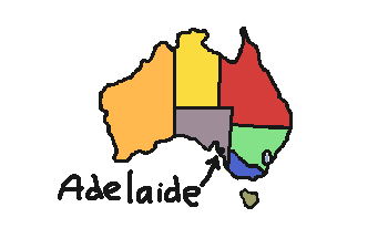 map of australia showing adelaide in south australia