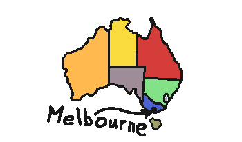 map of australia showing melbourne in victoria